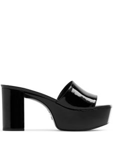 Stuart Weitzman sandales en cuir à bout ouvert - Noir