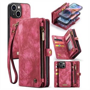 iPhone 15 Caseme 2-in-1 Multifunctioneel Portemonnee Hoesje - Rood