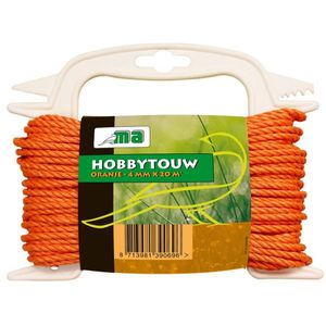 Oranje hobby touw/draad 4 mm x 20 meter - Touw