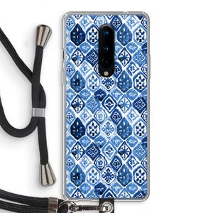 Blauw motief: OnePlus 8 Transparant Hoesje met koord