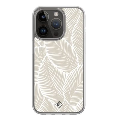 iPhone 13 Pro hybride hoesje - Palmy leaves beige