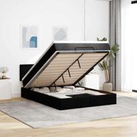Bed met matras 140x190 cm stof zwart