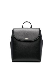 DKNY sac à dos en cuir à plaque logo - Noir