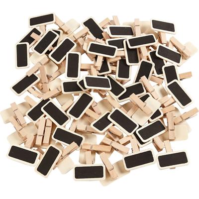 Creativ Company Schoolbord met wasknijpers, afm 4x2 cm, 100 stuk/ 1 doos
