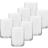 Trend Candles Theelichthouder - 8x - transparant glas - hoog model - 5,5 x 6,5 cm - Kaarsenhouders
