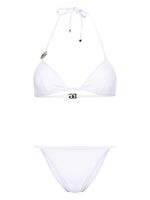 Dolce & Gabbana bikini triangle à plaque logo - Blanc - thumbnail