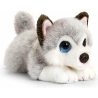 Husky hond - grijs/wit - pluche knuffel dieren - 25 cm