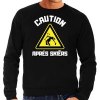 Apres ski sweater voor heren - apres ski waarschuwing - zwart - winter trui - thumbnail