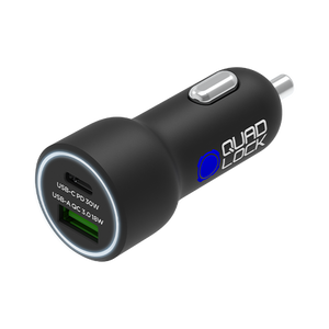 Quad Lock Dual USB 12V Car Charger USB-A & USB-C (PD)