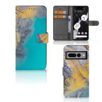 Google Pixel 7 Pro | Bookcase | Marble Blue Gold