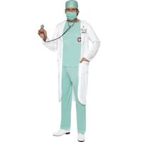 Dokter verkleedkleding met jas voor heren 52-54 (L)  -
