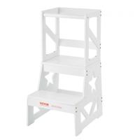 VEVOR opstapje kinderen 68 kg draagvermogen opstapje 864 × 389 x 486 mm kruk grenenhout A-frame structuur badkamerkruk 2 treden leertoren kinderkruk opstapje kinderkrukje