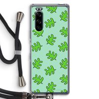 Groene blaadjes: Sony Xperia 5 Transparant Hoesje met koord
