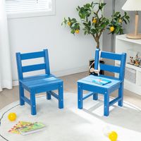 2 Kinderstoelen voor Binnen en Buiten Weerbestendig Kinderstoelen met Rugleuning Voor School Kinderdagverblijf en Tuin Blauw/Grijs/Groen/Rood