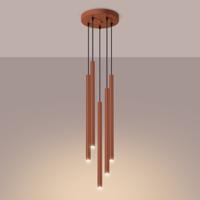 Hanglamp PASTELO 5P rood oker