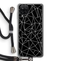 Geometrische lijnen wit: Samsung Galaxy A12 Transparant Hoesje met koord