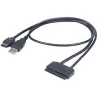 Akasa Flexstor eSATA USB SATA-kabel 0,4 m Zwart