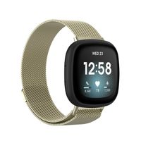 Bandje geschikt voor Apple Watch 38/40MM - Maat One Size - Milanees - Smartwatch - Stainless Steel Mesh - Metaal - Witgoud