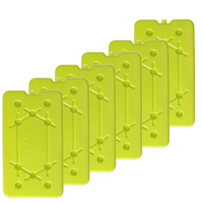Koelelementen 450 gram - 8x - 14 x 25 x 1 cm - geel - Voor koelbox en koeltas