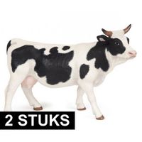 2x Plastic speelgoed dieren koe/koeien van 14 cm - thumbnail