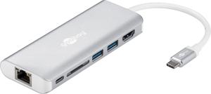 goobay USB-C Multiport Adapter HDMI 4k30Hz + PD 60W adapter HDMI | USB | CR | RJ45 | PD