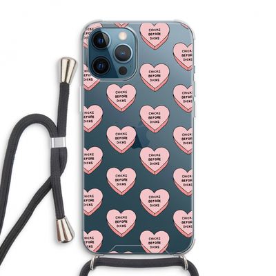 Chicks before dicks: iPhone 12 Pro Max Transparant Hoesje met koord