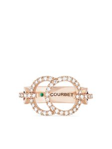 Courbet bague CELESTE en or rose recyclé 18ct pavée de diamants créés en laboratoire