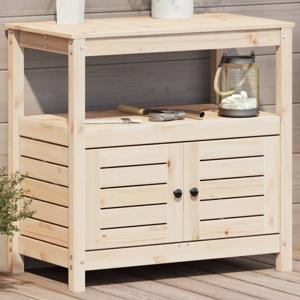 VidaXL Oppottafel met schappen 82,5x45x81 cm massief grenenhout