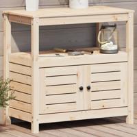 VidaXL Oppottafel met schappen 82,5x45x81 cm massief grenenhout