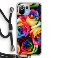 Neon bloemen: Xiaomi Mi 11 Lite Transparant Hoesje met koord