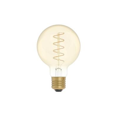 LED Gouden Gloeilamp Carbon Lijn Gebogen Spiraal Filament Globe G80 4W 250Lm E27 1800K Dimbaar - C05 | Creative-Cables | Lamp kopen | Creative-Cables