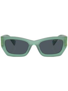 Miu Miu Eyewear lunettes de soleil rectangulaires à plaque logo - Vert