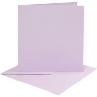 Creativ Company Kaarten en enveloppen, afmeting kaart 15,2x15,2 cm, afmeting envelop 16x16 cm, 210 gr, lichtpaars, 4 set/ 1 doos