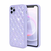 iPhone X hoesje - Backcover - Luxe - Diamantpatroon - TPU - Paars - thumbnail