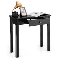 Consoletafel met Lade Nachtkastje met Massief Houten Poten Bijzettafel Kleine Haltafel Moderne Multifunctionele Tafel Bruin/Zwart