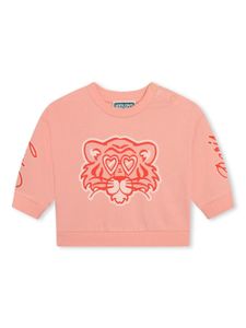 Kenzo Kids sweat en coton à logo imprimé - Tons neutres