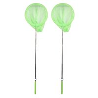 Telescopisch visnet/schepnet - 2x - groen - metaal - 36 tot 67 cm - thumbnail