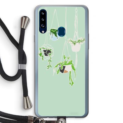 Hang In There: Samsung Galaxy A20s Transparant Hoesje met koord