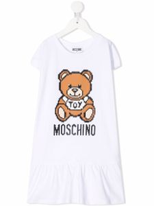 Moschino Kids robe à logo Teddy Bear - Blanc