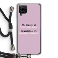 gij zijt ook iemand: Samsung Galaxy A12 Transparant Hoesje met koord
