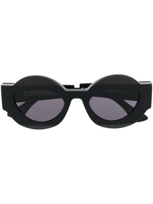 Kuboraum lunettes de soleil teintées à monture ronde - Noir