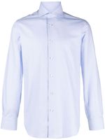 Barba chemise boutonnée à col italien - Bleu