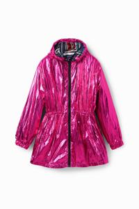 Metallic parka met capuchon - RED - S