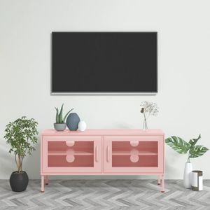 Tv-meubel 105x35x50 cm staal roze