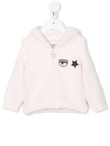 Chiara Ferragni Kids hoodie Eyestar en maille à fermeture zippée - Rose