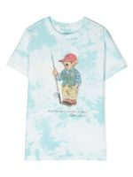 POLO RALPH LAUREN KIDS t-shirt tie dye à logo imprimé - Bleu