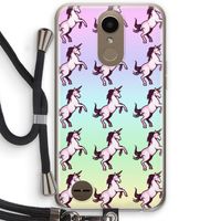 Musketon Unicorn: LG K10 (2017) Transparant Hoesje met koord