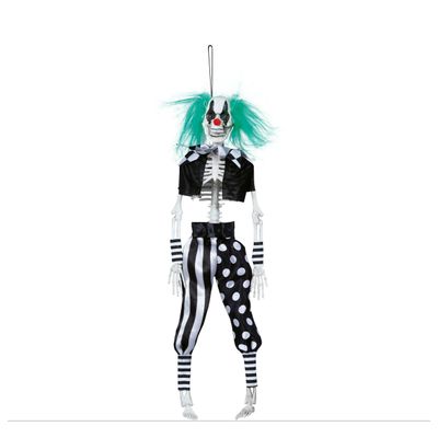 Horror/halloween decoratie skelet/geraamte pop - horror clown - hangend - 40 cm