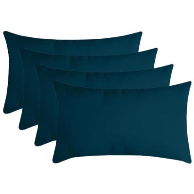 Stof Textile sierkussen Nelson - 4x - petrol blauw - 30 x 50 cm - bank kussens - polyester