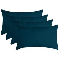 Stof Textile sierkussen Nelson - 4x - petrol blauw - 30 x 50 cm - bank kussens - polyester